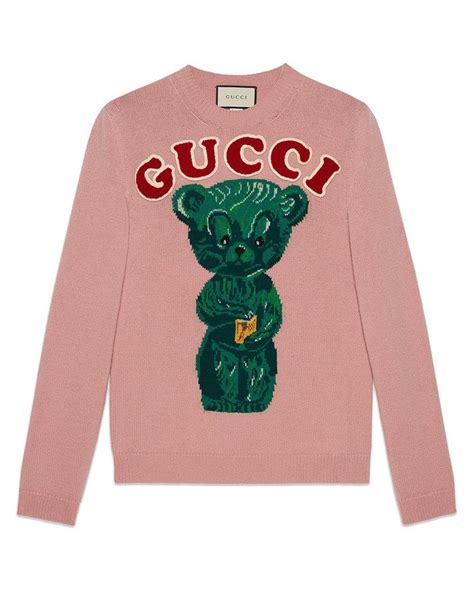 gucci wool sweater with teddy bear|gucci bear sweater.